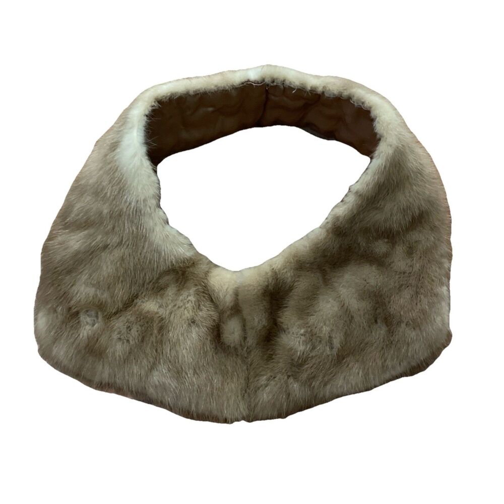 Vintage Light Brown Mink Fur Collar Neck Wrap One Size